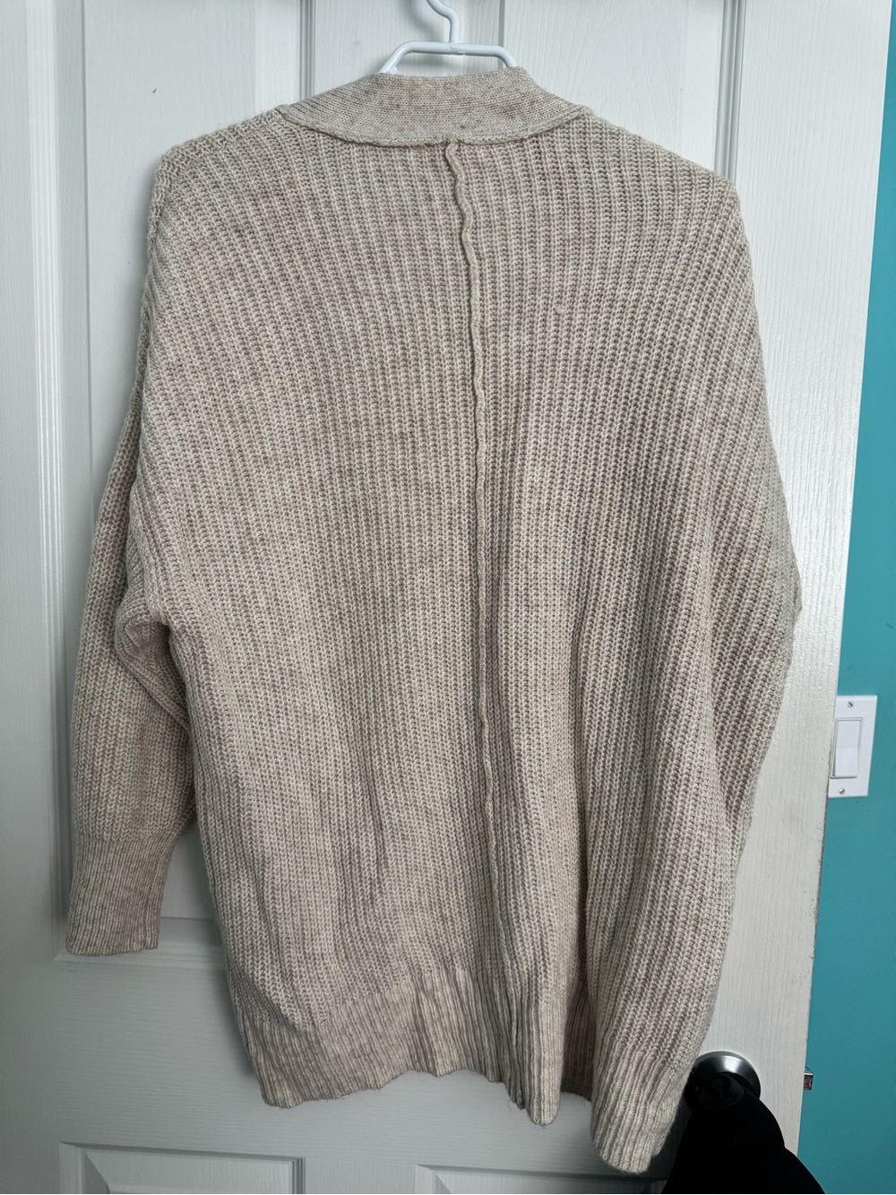 Garage Beige Open-Front Ribbed Cardigan - Picture 2 of 2